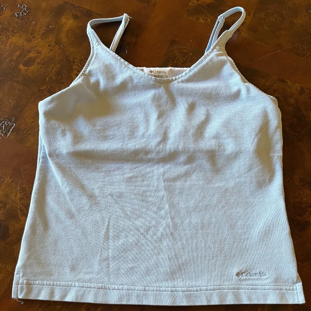 Light Blue Size Medium Columbia Tank Top with adjustable spaghetti straps